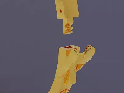 Luxury Gold Bracelet with Geometric Pattern 3D print model