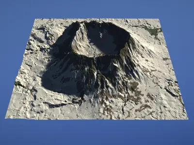 Landscape Environment Volcano Snow Sample Free low-poly 3D model