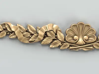 Carved decor horizontal 021 3D model