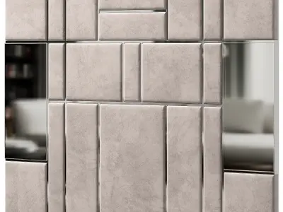 Panel mirrors for living room 3D model