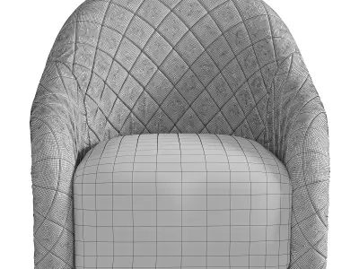  LUXURY QUILTED METAL BELT ARMCHAIR Low-poly 3D model