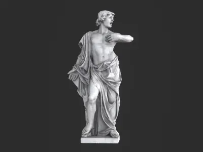 Tenor Antique Statue - Granite Low-poly 3D model