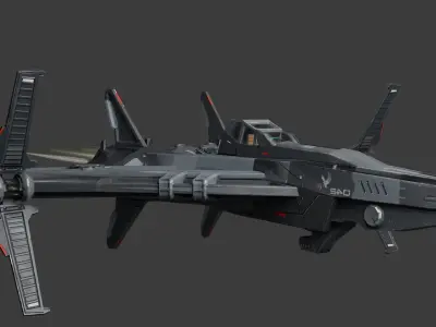 spaceship Low-poly 3D model