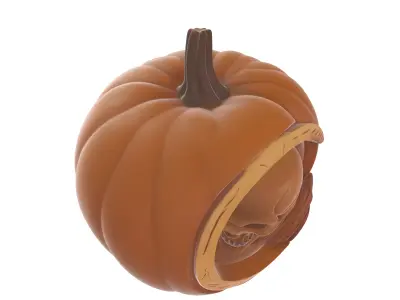 Pumpkin Skull Halloween Decoration Spooky Gothic Jack 3D print model