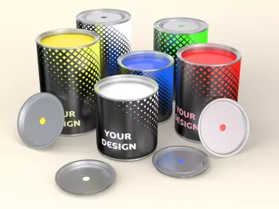 Paint Cans Set 3D model