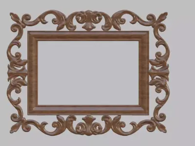 Wood Carved Frame 3D print model