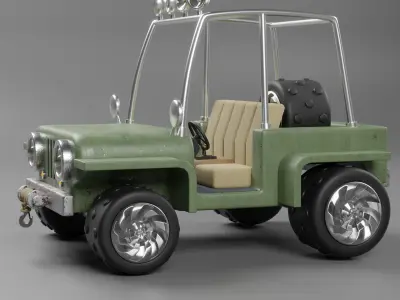 Classic Jeep Car Low-poly 3D model