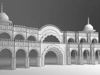 Indian Wedding Stage 3D model 3
