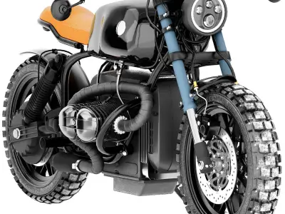 Black Motorcycle 3D model by proart10
