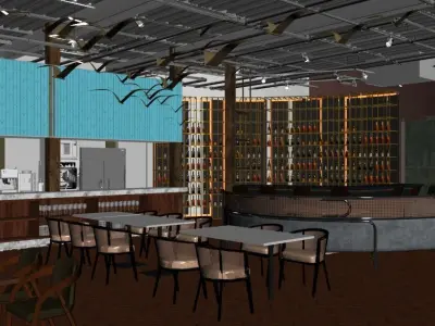 restaurantsky  interior scene 3D model 3D print model