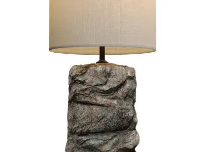 Stone Wabi-Sabi Sculptural Design Japanese style Floor Lamp 3D model