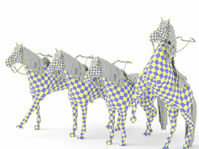 Realistic Horse 3D Model - With Bridle  Low-poly 3D model