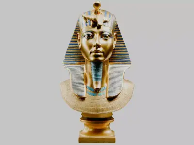 Ancient Egyptian Pharaoh Tutankhamun Head 3D Model Low-poly 3D model