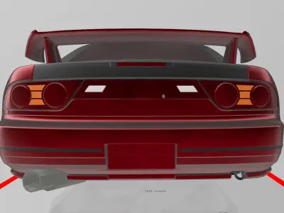 180SX Type X wing for RC 3D print model