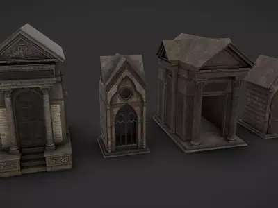 Crypts 07-10 Low-poly 3D model
