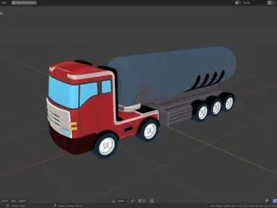 Low Poly Vehicle -  HGV Fuel Tank Low-poly 3D model