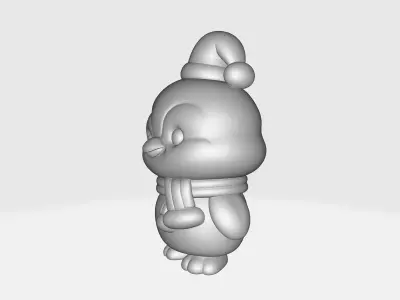 Adorable Christmas Penguin Figurine Holiday Penguin 3D print model