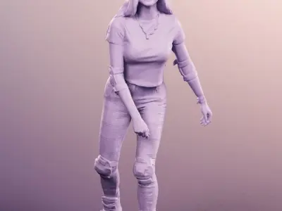 Malina 12091 - Inlineskating Girl Low-poly 3D model