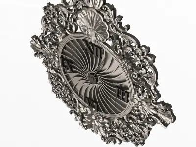 Classic Wall Clock 010 Chrome Low-poly 3D model