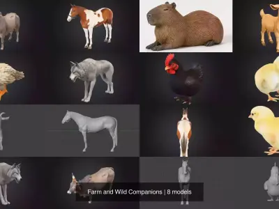 Farm and Wild Companions 3D Model Collection