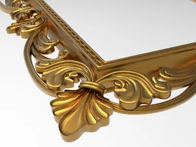 Carved Picture Frame 3D model 3D model