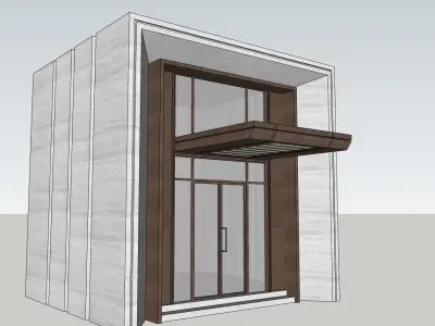 main entrance glass door double height 3d sketchup model 3D model