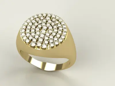 Diamond Signet Ring Size 10 Gold Silver Platinum Luxury Jewelry 3D print model