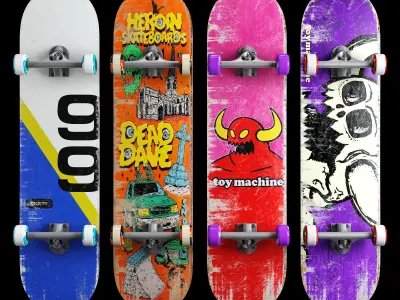 Skateboard set 002 3D model