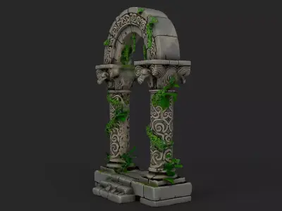 Fantasy Stone Arch Low Poly Low-poly 3D model