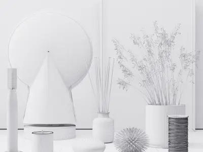 Decorative set with lamp 3D model