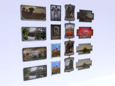 Marble Picture Frames Low-poly 3D model
