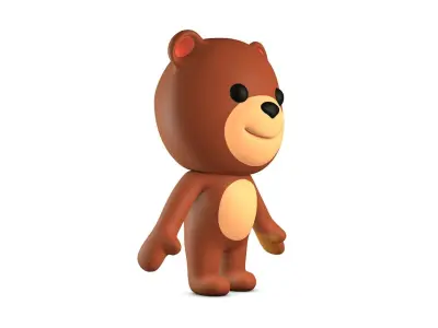 Cartoon Bear Low-poly 3D model