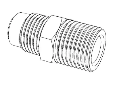 Parker Male Connector 48F Series 3D model