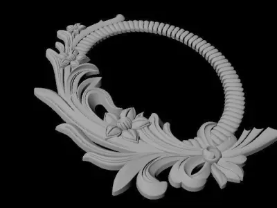 mirror ornate gold letter o 3D model