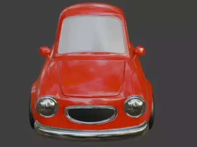 Red Cartoon Car Model 3D print model