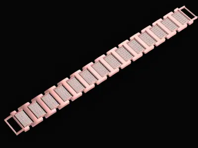 Luxury Pave Link Bracelet Watch Band 3D Model  2558 3D print model