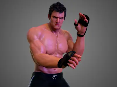  Male Caucasian BOX - MMA Fighter 3D model
