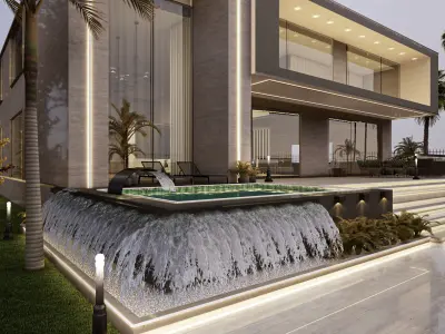 Luxury Modern Villa 3D Model Detailed Interior Exterior Design 3D model