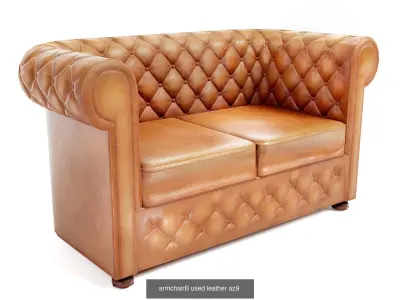  armchair used leather collections x4 az9 3D Model Pack