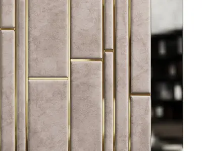 Panel mirror with gold stripes 3D model