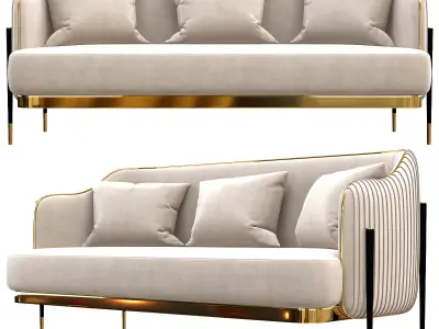 capital collection oxford sofa 3d model Low-poly 3D model