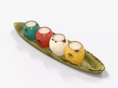 Candle Holder Plate Low-poly 3D model