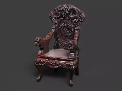 Chinese ancient dragon chair   3D model