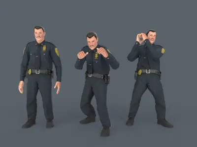 Police Man Low-poly 3D model
