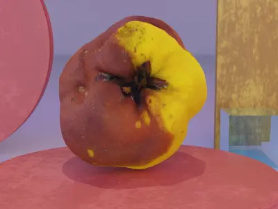 Quince fruit 07 high-poly 3D model