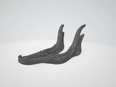 FILIGREE DEER OR ELK SKULL WITH HORN 3D print model
