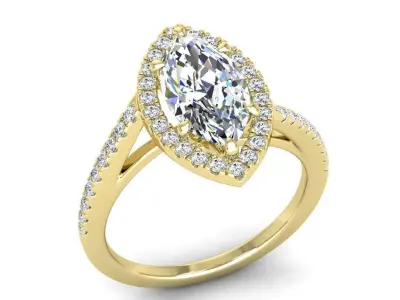 Engagement ring Vanessa marquise 3D print model