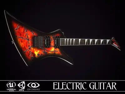 Electric guitar Jackson Kelly skin2 Low-poly 3D model