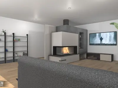 Master room - interior and props Low-poly 3D model