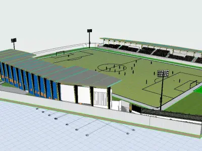 Modern Football Stadium 3D model